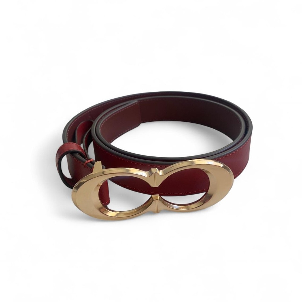 Coach Red Belt with Gold Buckle